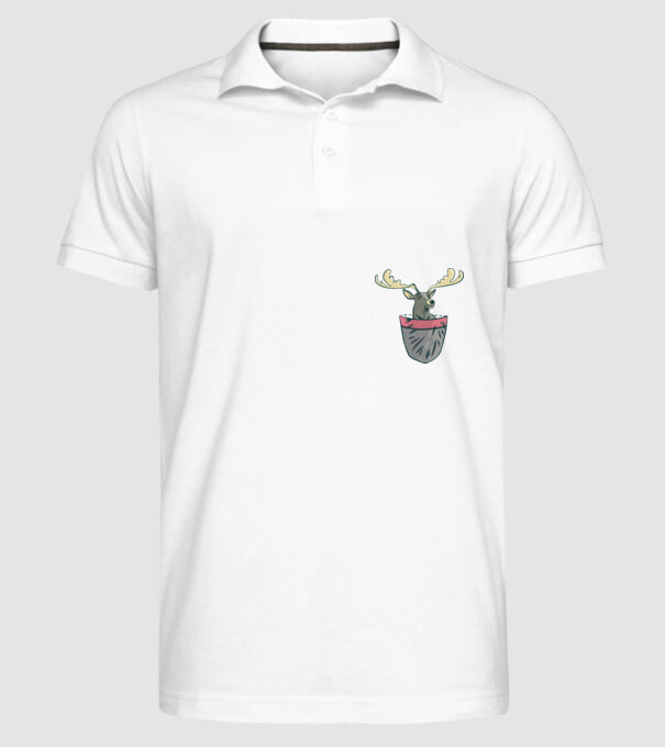 buzunar ren model alb pe tricou