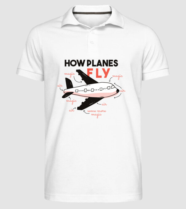 Descriere zbor model alb pe tricou