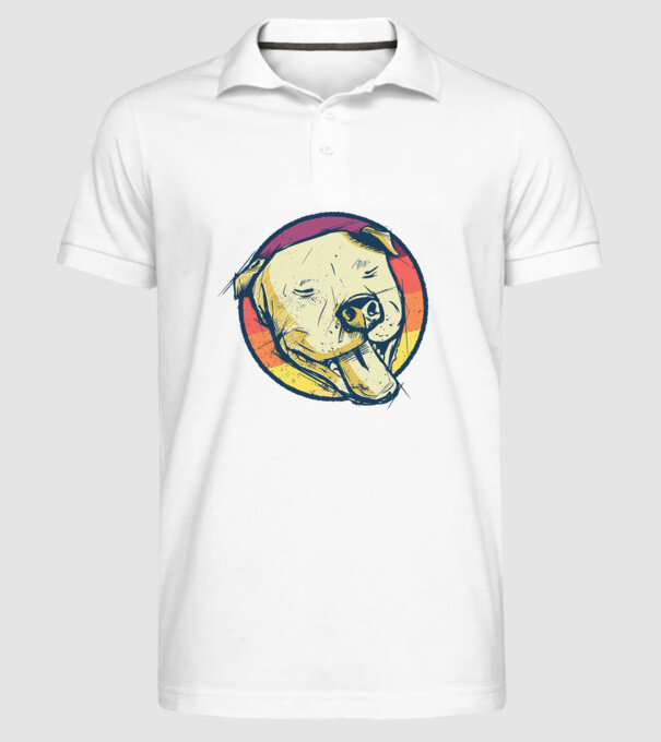 Cap Pitbull retro model alb pe tricou