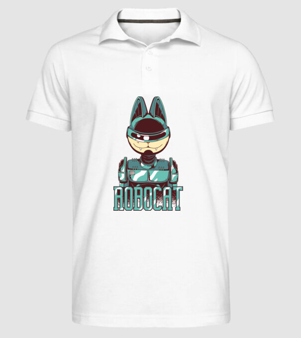 Robocat - Pisică Robot model alb pe tricou