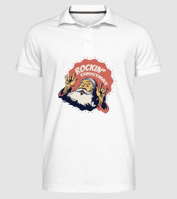 'Rockin'' Christmas Crăciun' model alb pe tricou