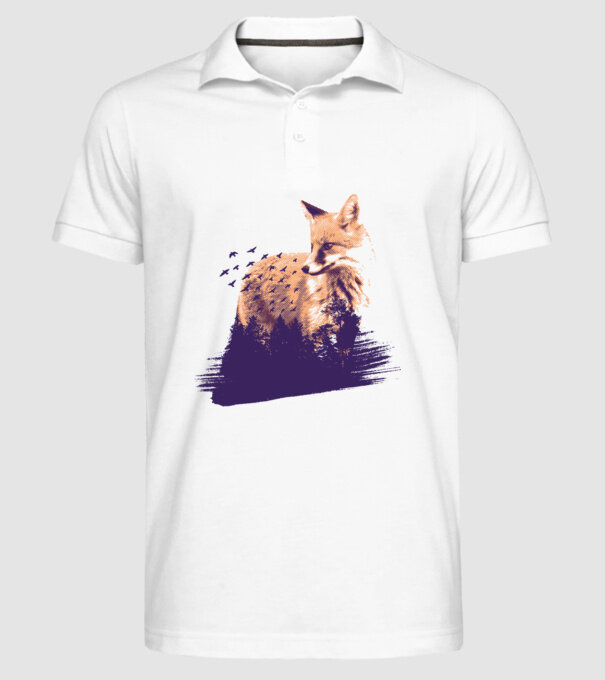 Vulpe Pădure model alb pe tricou