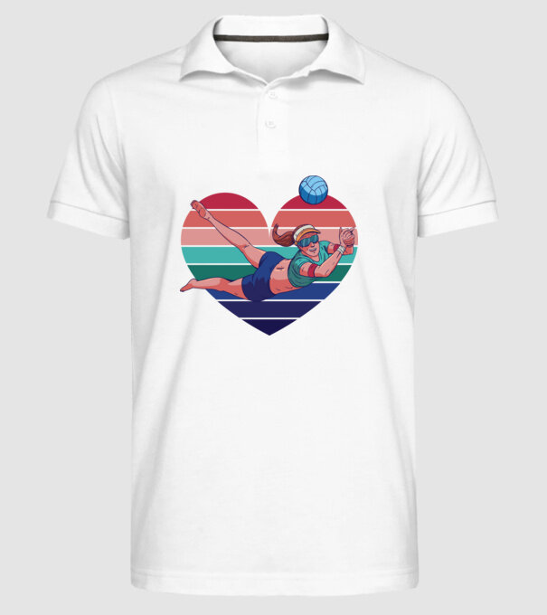 voleibalist retro model alb pe tricou