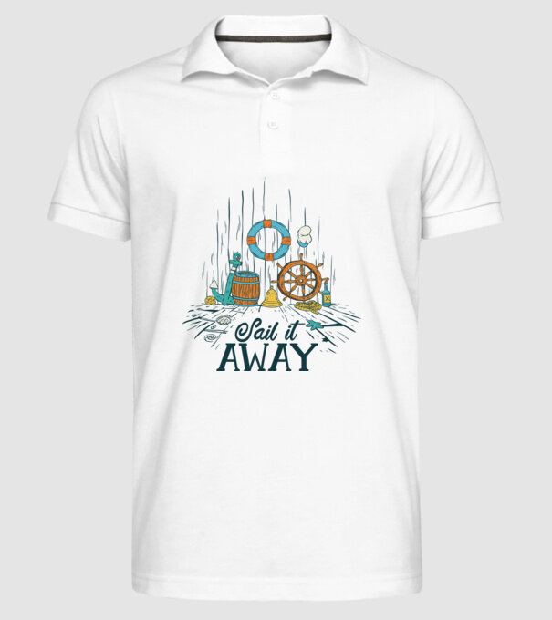 Sail it away model alb pe tricou