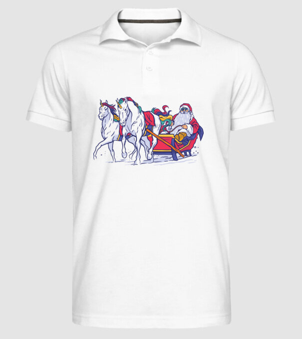 Santa Unicorn Moș Crăciun model alb pe tricou