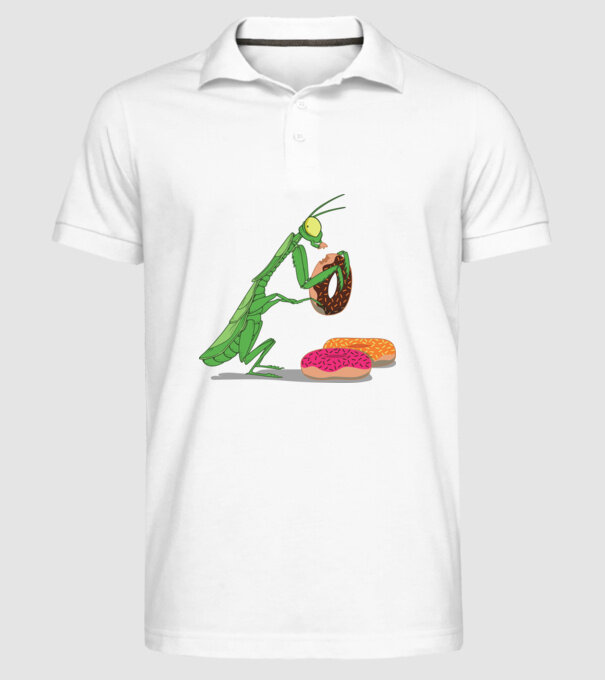 Lăcustă cu gogoașă model alb pe tricou