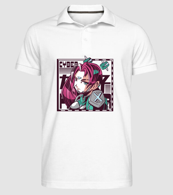 Anime fată Sci-fi model alb pe tricou