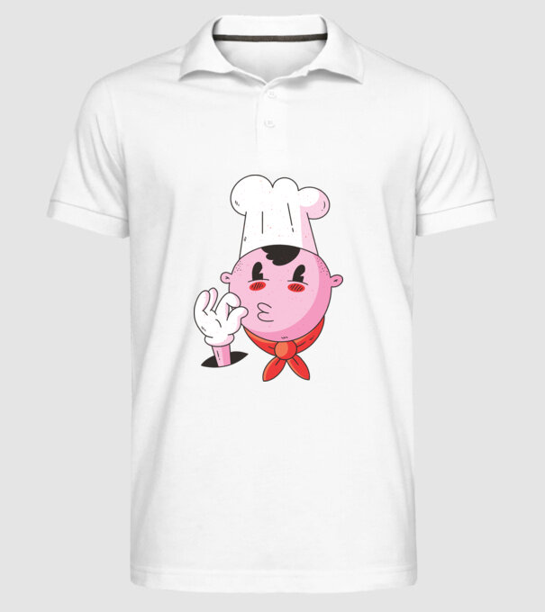 Degustare bucătar model alb pe tricou