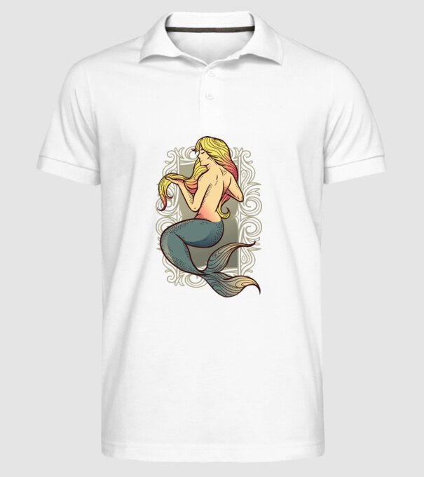 Sirenă model alb pe tricou