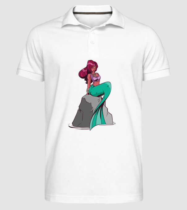 Sirenă model alb pe tricou