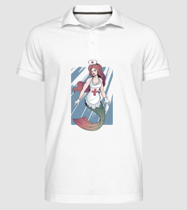 Infirmieră sirenă model alb pe tricou