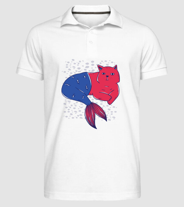 Pisică Sirenă model alb pe tricou