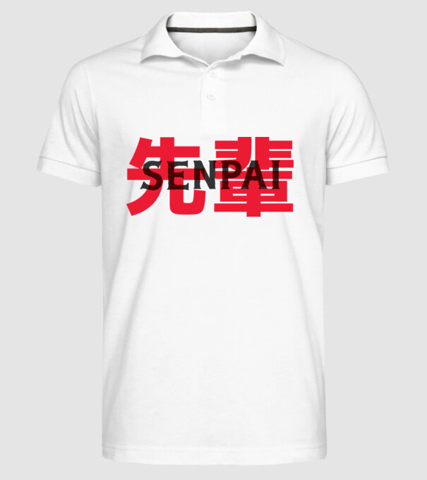 Senpai model alb pe tricou