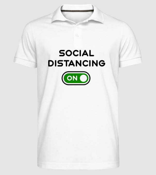 Social distancing on model alb pe tricou