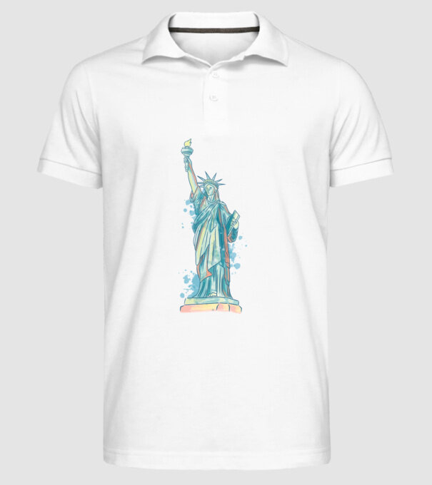 Statuia Libertății model alb pe tricou