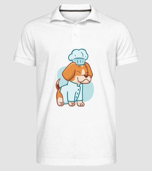 Beagle bucătar model alb pe tricou