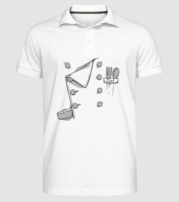 Costum bucătar model alb pe tricou