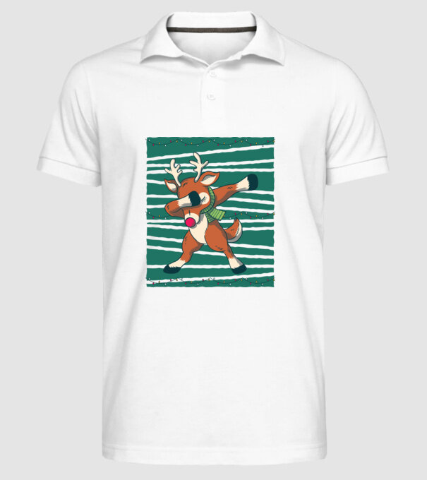 Ren DAB Crăciun model alb pe tricou