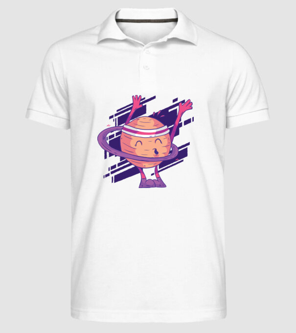 Cerc Hula-Hoop Saturn model alb pe tricou