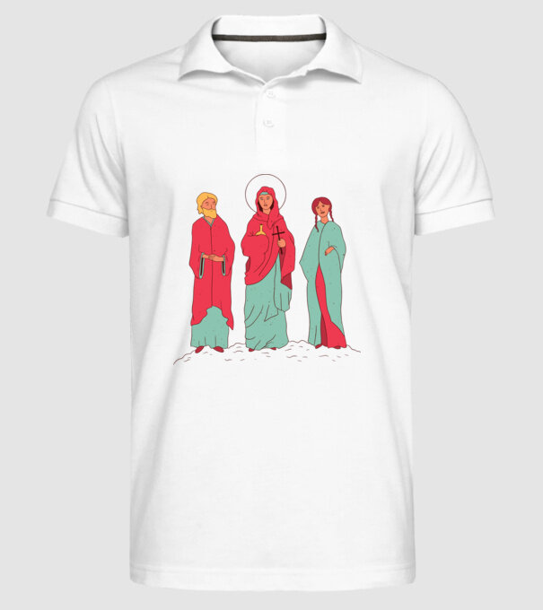 Sfinți model alb pe tricou