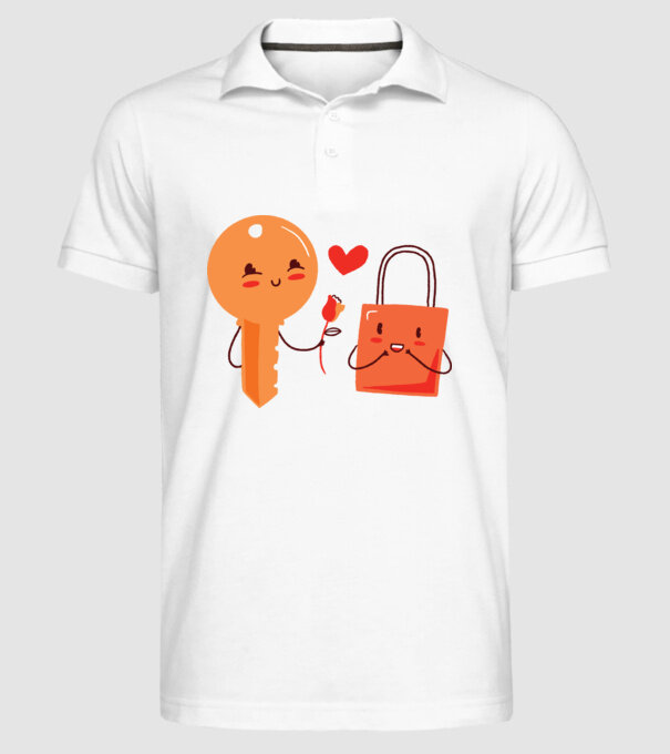 Lacăt Dragoste model alb pe tricou