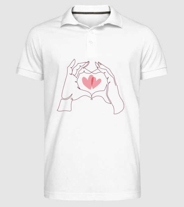 Dragoste Valentine inimă model alb pe tricou