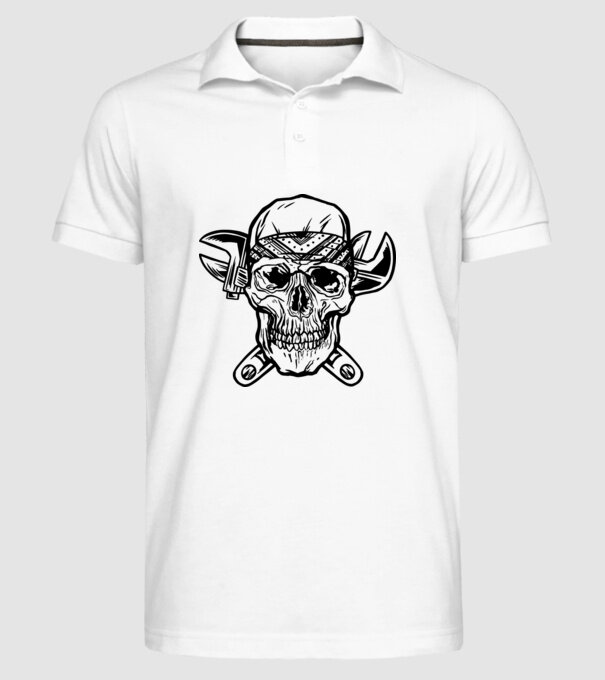 Craniu Instalator model alb pe tricou