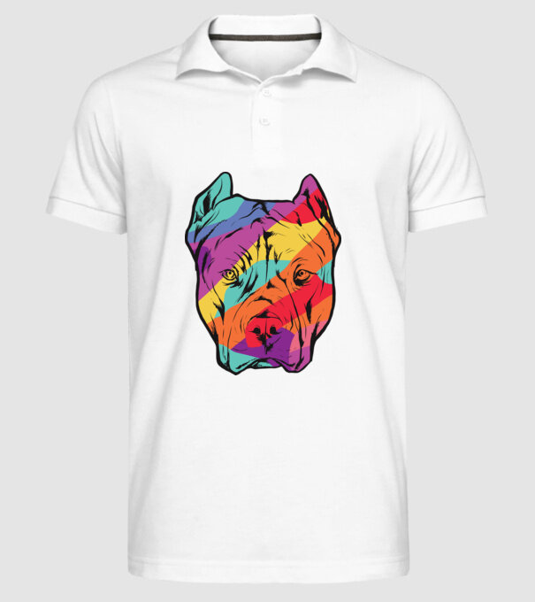 Cap colorat Pitbull model alb pe tricou