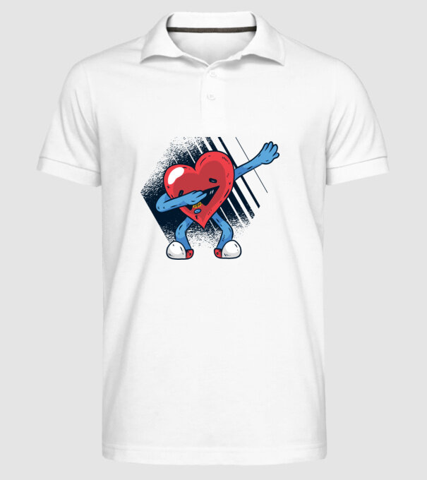 'Inimă DAB Floss Heart tricou amuzant pentru Valentine''s Day' model alb pe tricou