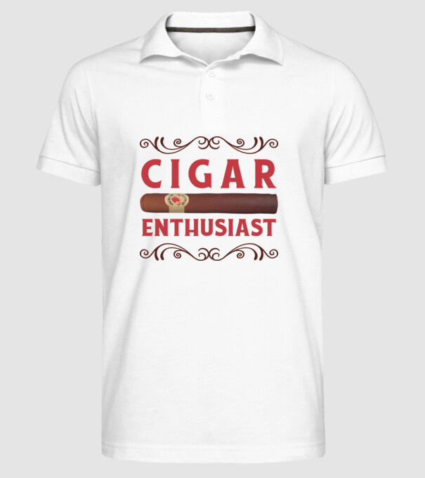 Pasionat de trabucuri model alb pe tricou