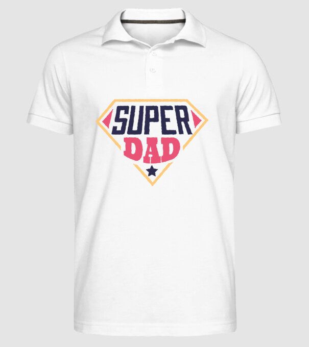 Super Tata model alb pe tricou