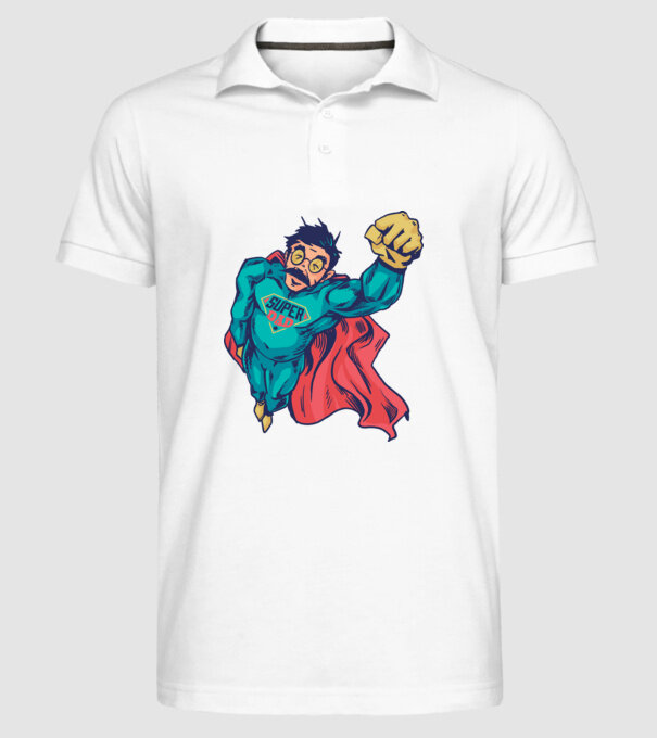 Super Tata model alb pe tricou