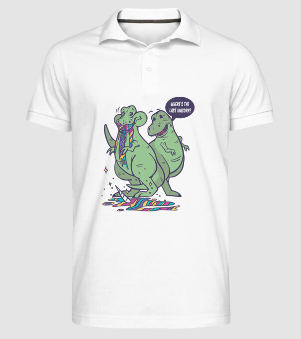 T-rex a mâncat unicornul model alb pe tricou