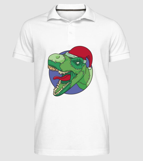 T-rex Santa model alb pe tricou