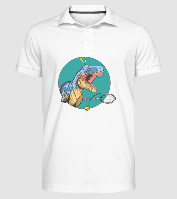 Dinozaur T-rex Tenis model alb pe tricou