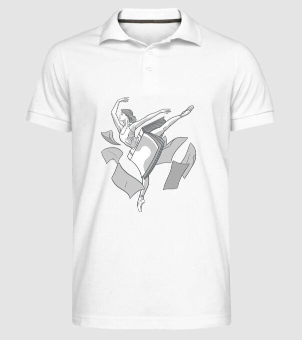 Balerină dansatoare model alb pe tricou