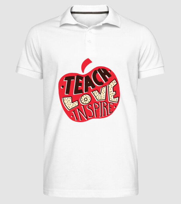 Teach Love Inspire pentru profesori model alb pe tricou