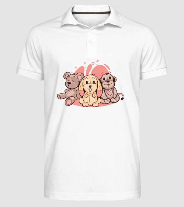 Animale Teddy model alb pe tricou