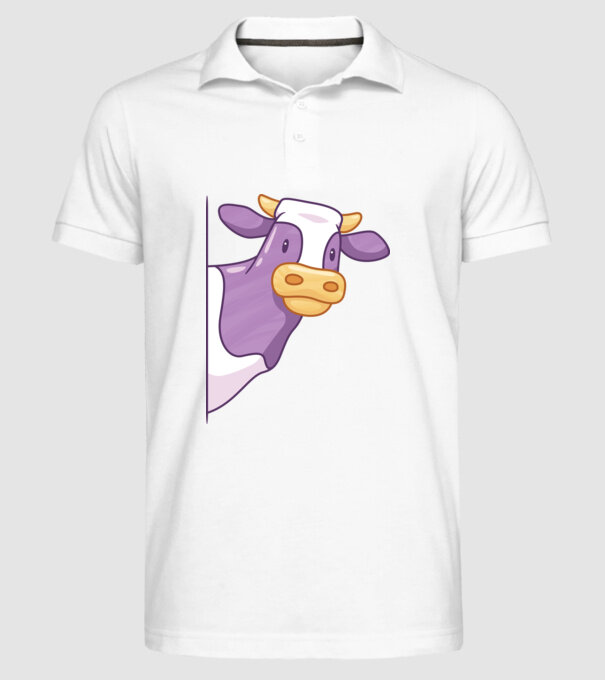 Vacă model alb pe tricou