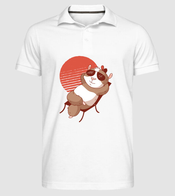 Porcușor de Guineea Relax model alb pe tricou