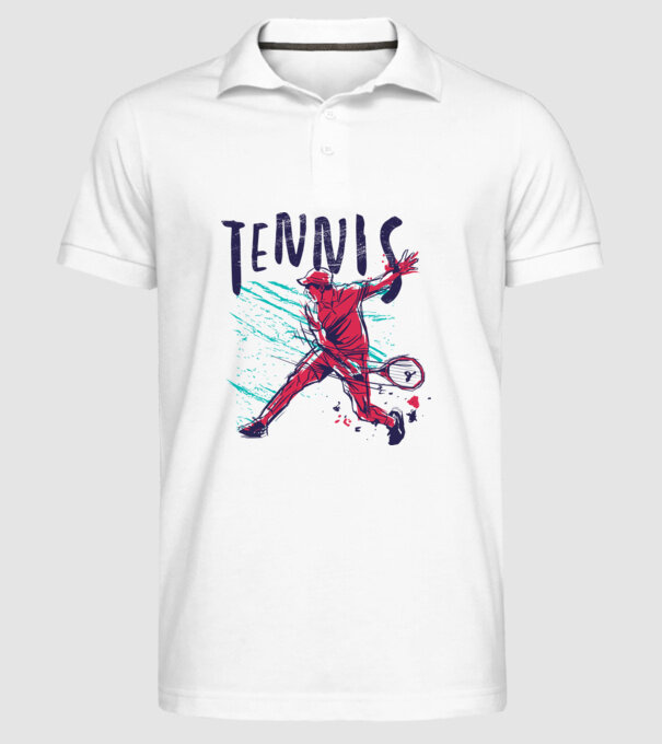 Tennis model alb pe tricou