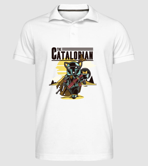 The Catalorian model alb pe tricou