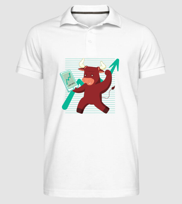 Taur Bursa de valori model alb pe tricou