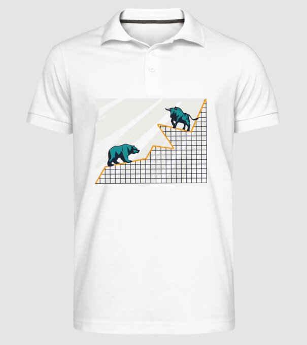 Bursa de Valori Taur vs Urs model alb pe tricou