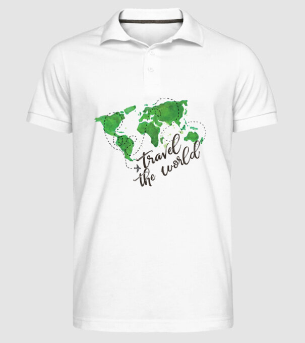 Travel the world model alb pe tricou