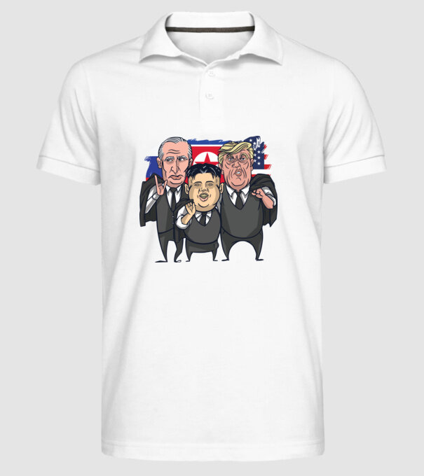 Trump, Putin, Kim - trei prieteni buni model alb pe tricou