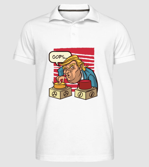 Trump Bombă nucleară model alb pe tricou