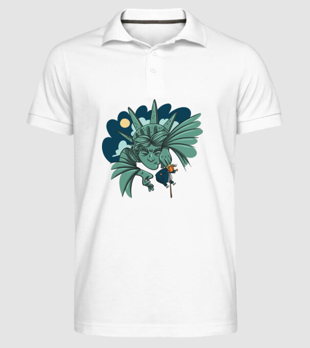 Trump a dat afară Statuia Libertății model alb pe tricou