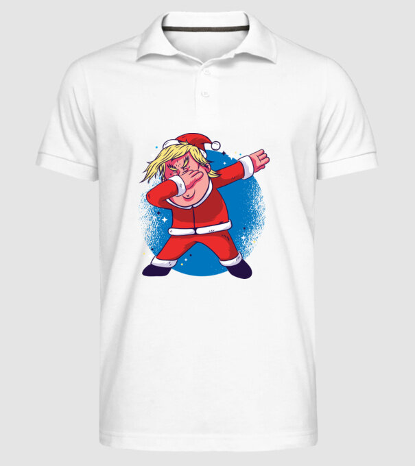 Trump Moș Crăciun dans DAB model alb pe tricou