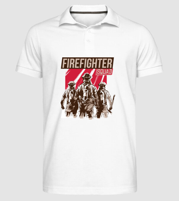 Unitate de pompieri model alb pe tricou